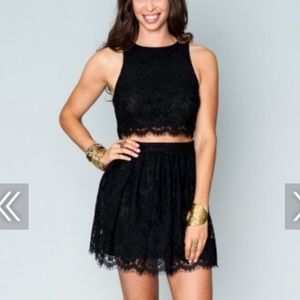 Show Me Your MuMu Black Anna Lace Skirt